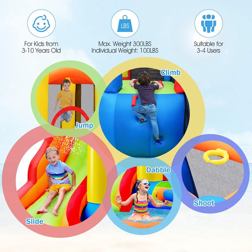 Aimee Lii 6-in-1 Water Park Bounce House for Outdoor Fun with Blower and Splash Pool, Bounce House Water Slide, Playhouse for Kids Outdoor Aimee Lii 6-in-1 Water Park Bounce House for Outdoor Fun with Blower and Splash Pool, Bounce House Water Slide, Playhouse for Kids Outdoor