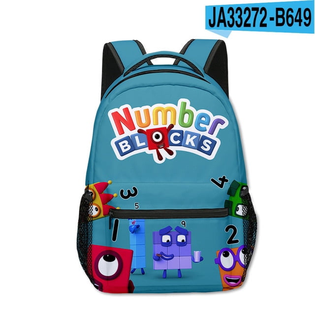 3Pcs/set Backpack for Boys Girls Number Blocks School Backpack Teenager Student Rucksack Kids Pattern Kids School Bag Pack