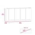 thumbnail image 7 of Newboti Furniture 120 Wall Cabinet, Four Doors, Two Cabinets, Two Shelves -White 30557, 7 of 7
