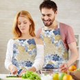 thumbnail image 3 of Pioneer Flower Floral Print Pattern Apron-Garden Aprons for Women with Pockets-Cotton Linen Waterproof Kitchen Cooking Gardening Aprons Adjustable for Kitchen,Cooking,BBQ and Salon 33x27 Inch, 3 of 7