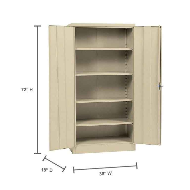 Muscle Rack Durable 4 Shelf Locking Cabinet Beige Walmart