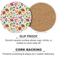 thumbnail image 6 of SKYSONIC Round Drink Coasters 6 Pcs Hearts Strawberries and Raspberries Absorbent Ceramic Coaster with Cork Base for Coffee Cups for Home Decor, 6 of 6