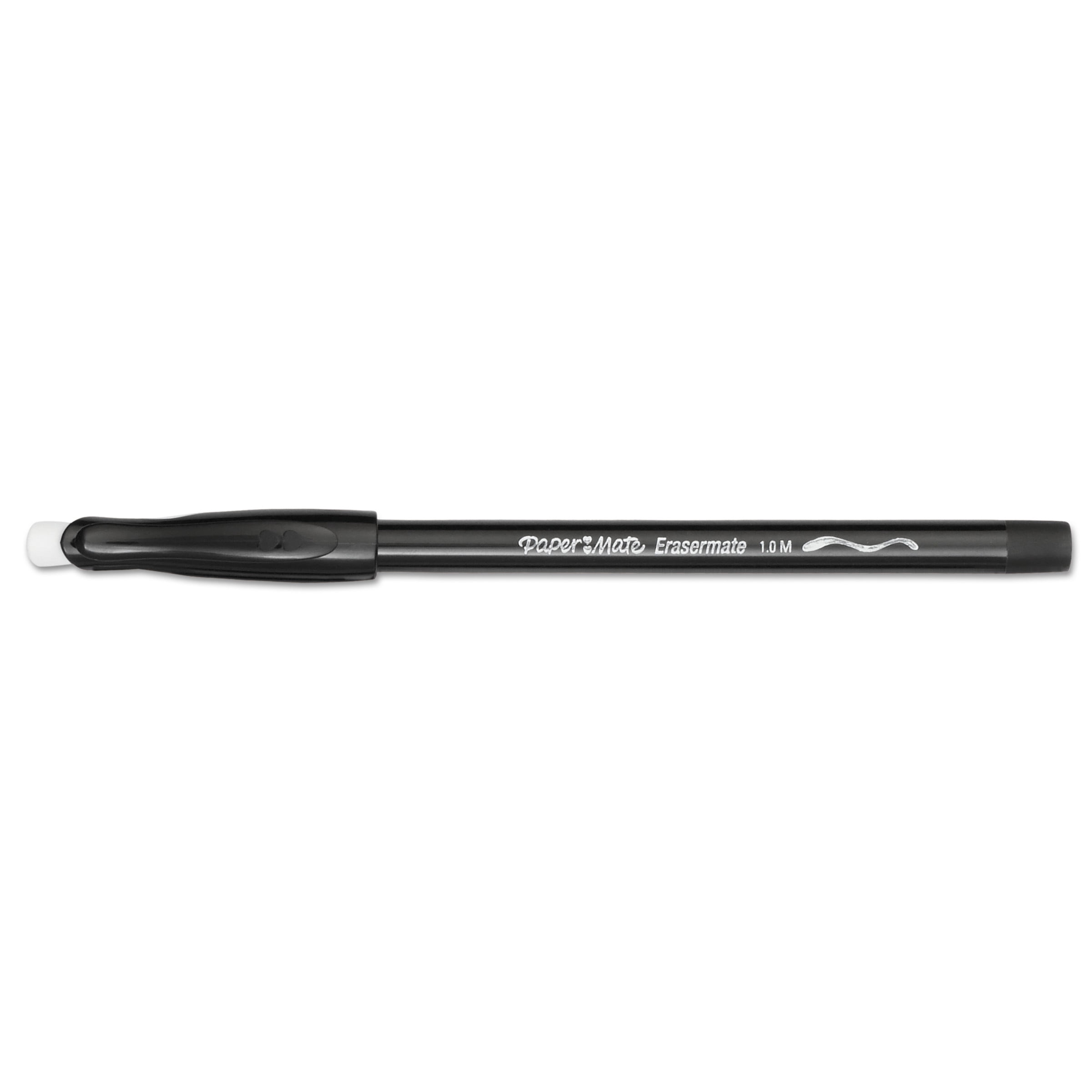 Stick Ball Point Pen Black Barrel... Paper Mate EraserMate Pen Stick 