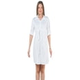 thumbnail image 4 of Vestido Maternidad Camisero Cómodo Elegante Vestido Embarazo Casual Oficina Manga Ajustable Color Blanco, 4 of 5