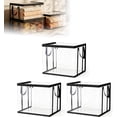 thumbnail image 3 of Large Clear Thick Plastic Storage Box with Hinged Lid, Thick Plastic Book Storage Bin, Stackable Collapsible Organizer Container for Books, Files, Magazines, Bedroom (Black *2), 3 of 8