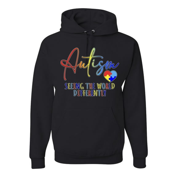 Wild Bobby Autism Seeing The World Different Autism Awareness Unisex Hoodie Sweatshirt
