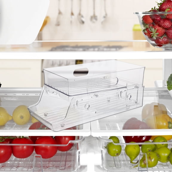 DEEPCRAFF Plastic Refrigerator Organizer Bins for Drinks Storage, 1 Set - Ideal for Hotel, Kitchen, and Home Use