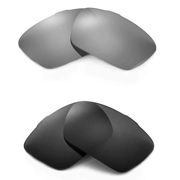 Walleva Polarized Titanium   Black Replacement Lenses For Oakley Jury OO4045 Sunglasses