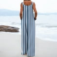 thumbnail image 4 of Rutainlusire Women's Striped Jumpsuits with Pockets Sleeveless Loose Fit Fashion Wide Leg Trousers, 4 of 7