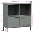 thumbnail image 4 of vidaXL Bookcase with Metal Legs Grey 90x35x90.5 cm Solid Wood OSLO, 4 of 5