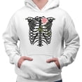 thumbnail image 2 of Skeleton Rib Cage Hoodie Sweatshirt Unisex Large White, 2 of 5