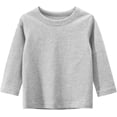 thumbnail image 3 of Niños Pequeños Niñas Niños Manga Larga Tops Color Sólido Cuello Redondo Sudadera Casual Básica Otoño Camiseta Jersey Tops, 3 of 5