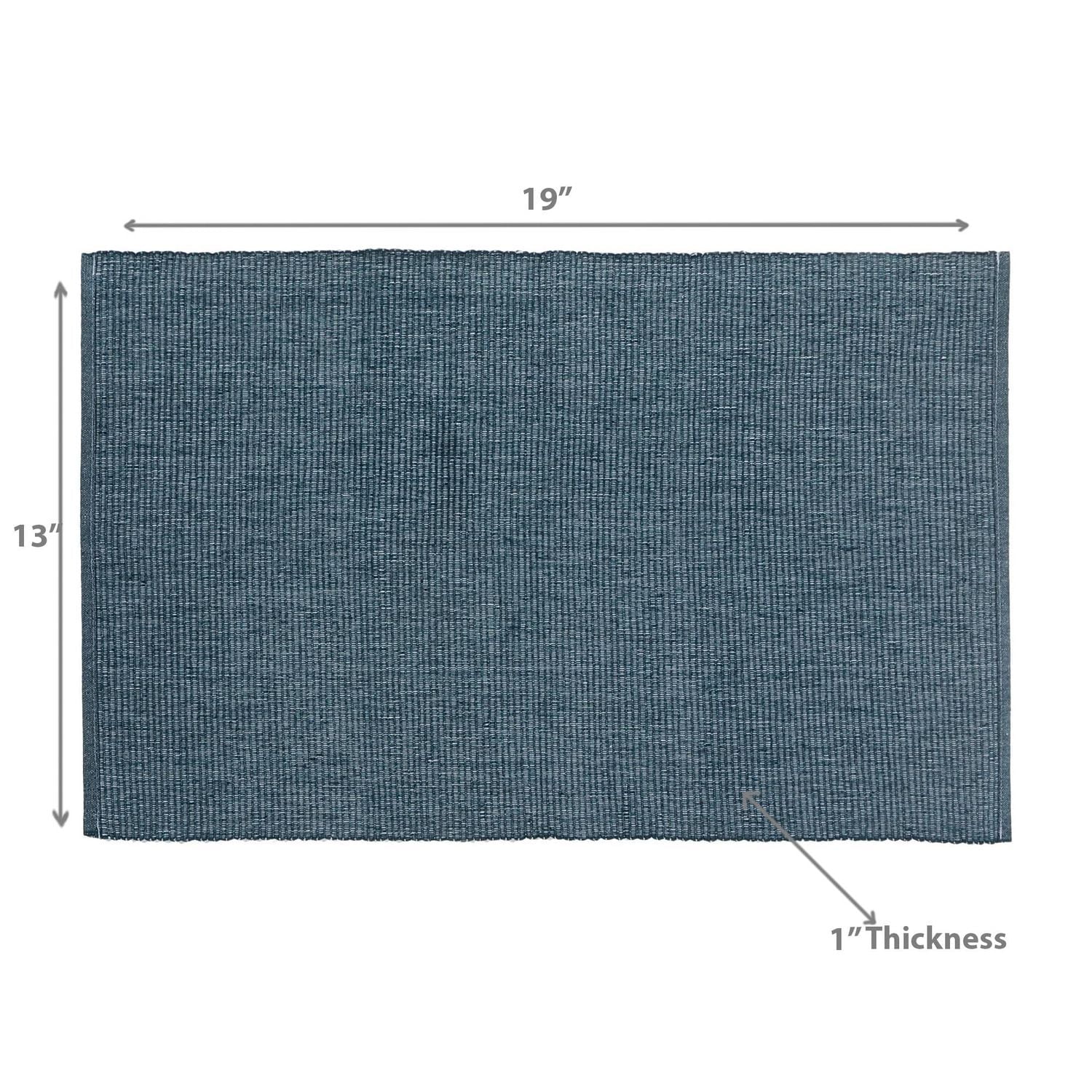 Chambray Ribbed Placemat Denim Blue 13 X 19 - Set of 12