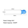 thumbnail image 3 of Unique Bargains Céramique Condensateur Kit 3KV 1000PF Condensateurs à Disque pour DIY Circuit Électronique, Pack de 60, Bleu, 3 of 3