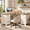 White-brown, variant on Vabches 59" Farmhouse L-Shaped Desk with Outlets & File Drawer, White Brown