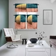 thumbnail image 4 of Boho Kitchen Curtains Sets for Windows 36 Inch Length, Modern Abstract Gold Teal Geometric Art Rod Pocket Window Treatments Tier Curtains and Valances Set for Bedroom/Bathroom, 4 of 8