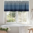 thumbnail image 4 of Navy Blue Valances for Windows, 60 x 18in, Gradient Diamond Plaid Rod Pocket Kitchen Valance Curtain Light Filtering Window Treatments for Living Room Bedroom, 1 Panel, 4 of 7