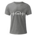 thumbnail image 4 of Sngxgn Men Men's Ribbed Shirt Short Sleeve Slim Fit T Shirts Stretch Workout Ribbed Tee(Dark Gray,L), 4 of 5
