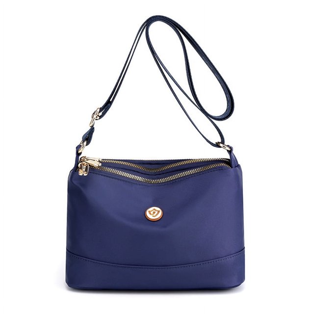 Bolso bandolera de nailon de color liso sencillo para mujer, bolso de hombro informal de gran capacidad con múltiples compartimentos