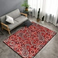 thumbnail image 2 of Area Rugs For Living Room Decor - Vintage Red Paisley Anti Slip Throw Washable Rugs 3x5 For Bedroom, Soft Indoor Carpet For Bedroom Living Room 60x39In, 2 of 5