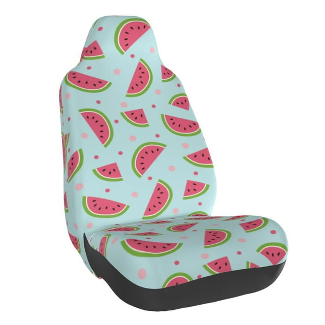 Wukai Watermelon Full Set Car Seat Covers with Soft Padding Universal Auto Front Seats Protector and Cushion Mat