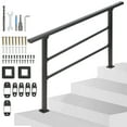 thumbnail image 3 of EastVita Hand Rails for Outdoor Steps, 3 Step/4 Step Porch Railing Wrought Iron Railing, Side Mount Hand Rails for Seniors, 3 of 7