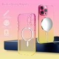 thumbnail image 5 of Designed for iPhone 15 Pro Max Case Magnetic Clear Cute Gradient Slim Case for Women Men Full Camera Protector Camera Shockproof Compatible with MagSafe Cover 15 Pro Max Pink Yellow, 5 of 12