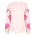 thumbnail image 5 of NMMUED Valentine's Day Sweater for Women Heart Print Love Heart Print Sweater Loose Fit Valentine Love Gifts for Her Cute Sweaters Round Neck Valentine's Day Tops Women (S-XL), 5 of 5