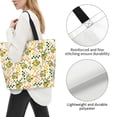 thumbnail image 3 of Pofeuu Lemon Print Reusable Grocery Bags - Washable, Foldable, Packable Tote, Large Handles, Heavy Duty, Zippered Top Pouch, 3 of 8