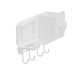 thumbnail image 2 of Secador de pelo de baño de montaje en pared sin taladro con gancho y soporte para teléfono,organizador de plástico blanco que ahorra espacio,capacidad de carga de 5 kg (1 pieza) Rkxzt, 2 of 8