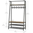 thumbnail image 2 of Coat Rack Shoe Bench with 6 Hooks, Entryway Hall Trees with Storage, 4-in-1 Hall Trees Shoe Bench with Metal Frame for Entryway, Living Room, Bedroom, Brown, 2 of 7