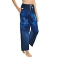 thumbnail image 2 of Uemuo Pegasus Night Sky Pattern Women's Wide Leg Palazzo Lounge Pants with Pockets Light Weight Loose Comfy Casual Pajama Pants-Small, 2 of 9