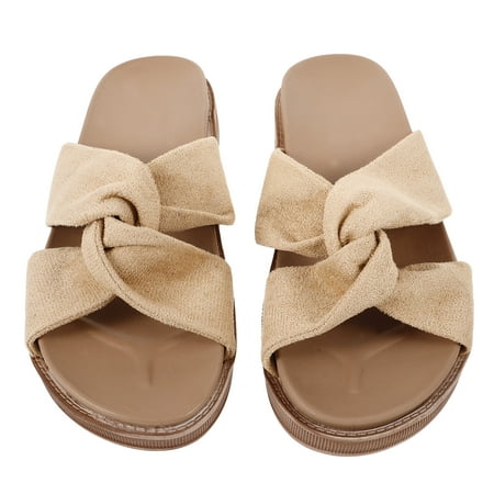 

Himition 1 Pair of Hawaii Style Flat Bottom Slippers Non-skid Beach Sandals Stylish Beach Shoes Size 38