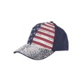 thumbnail image 2 of Rhinestone USA Theme Adjustable Strap Hat - Navy, 2 of 2