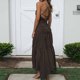 thumbnail image 5 of Vestido sólido asimétrico femenino Vestido sexy hasta el tobillo Vendaje Cuello en V Ropa de playa FLhrweasw Nuevo, 5 of 7