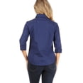 thumbnail image 4 of Women's Casual Stretch Button Down 3/4 Sleeve Blouse, 4 of 5