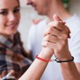 thumbnail image 3 of Pulseras de pareja con colgantes magnéticos, pulsera de cuerda trenzada con campanas magnéticas, dijes de votos de amor eterno, 1 par para mujeres y hombres, 3 of 8