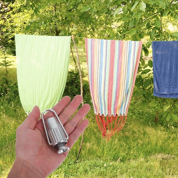 Masteelf Aluminium Clothesline Rope Tightener for Outdoor and Indoor Use 1 Set Household Drying Line Tensioner Tool