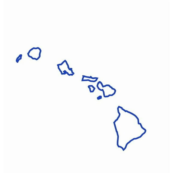 State Map Outline Hawaii Islands Ohana Vinyl Decal Sticker UV & Waterproof Bumper Window Laptop Automotive Water Bottle Gift accessories – BLUE 5"