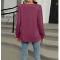 thumbnail image 7 of Long Sleeve Shirts for Women Pleated Casual Business Blouses Trendy Fashion Tunic Basic Tops Loose Trendy Fall Crew Neck T-Shirts, 7 of 7
