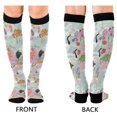 thumbnail image 4 of FORMRS Womens Knee High Socks Casual Long Thick Travel Daily Wear, 2 Pairs, Colorful Flowers Blossoms, 4 of 6