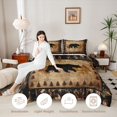 thumbnail image 3 of Manfei Rustic Bear Plaid Queen Comforter Set,Retro Pine Grid Comforter Sets Queen,Brown,Black Reversible,3pcs,1 Comforter and 2 Pillowcases, 3 of 7