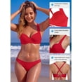 thumbnail image 2 of RELLECIGA Women's 3/4 Molded Cup Push Up Underwire Bikini Top, 2 of 9