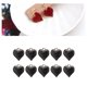 thumbnail image 4 of 10 piezas de dijes de corazón esmaltados con purpurina para hacer pendientes y accesorios de joyería. Negro, 4 of 9