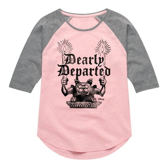 Disney - Haunted Mansion Parks Attraction - Dearly Departed - Toddler & Youth Girls Raglan Graphic T-Shirt