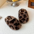 thumbnail image 7 of Utlike Toddler Slippers Winter House Slippers Girls Leopard Print Slip On Warm Cozy Lined Shoes Round Toe Soft Sole Indoor Shoes Size 2Y-2.5Y, 7 of 7