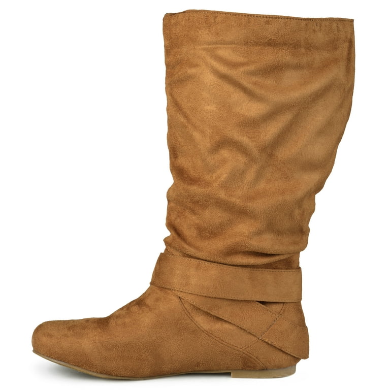 Brinley Co. Womens Extra Wide-Calf Mid-Calf Slouch Riding Boots