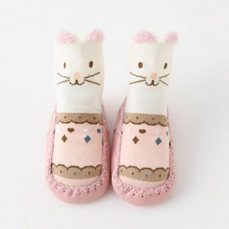 

Cathalem Infant Shoes Size 4 Cute Children Toddler Shoes Autumn And Winter Boys And Girls Floor Socks Shoes Flat Bottom Non Slip Shoes Pink 2 Years
