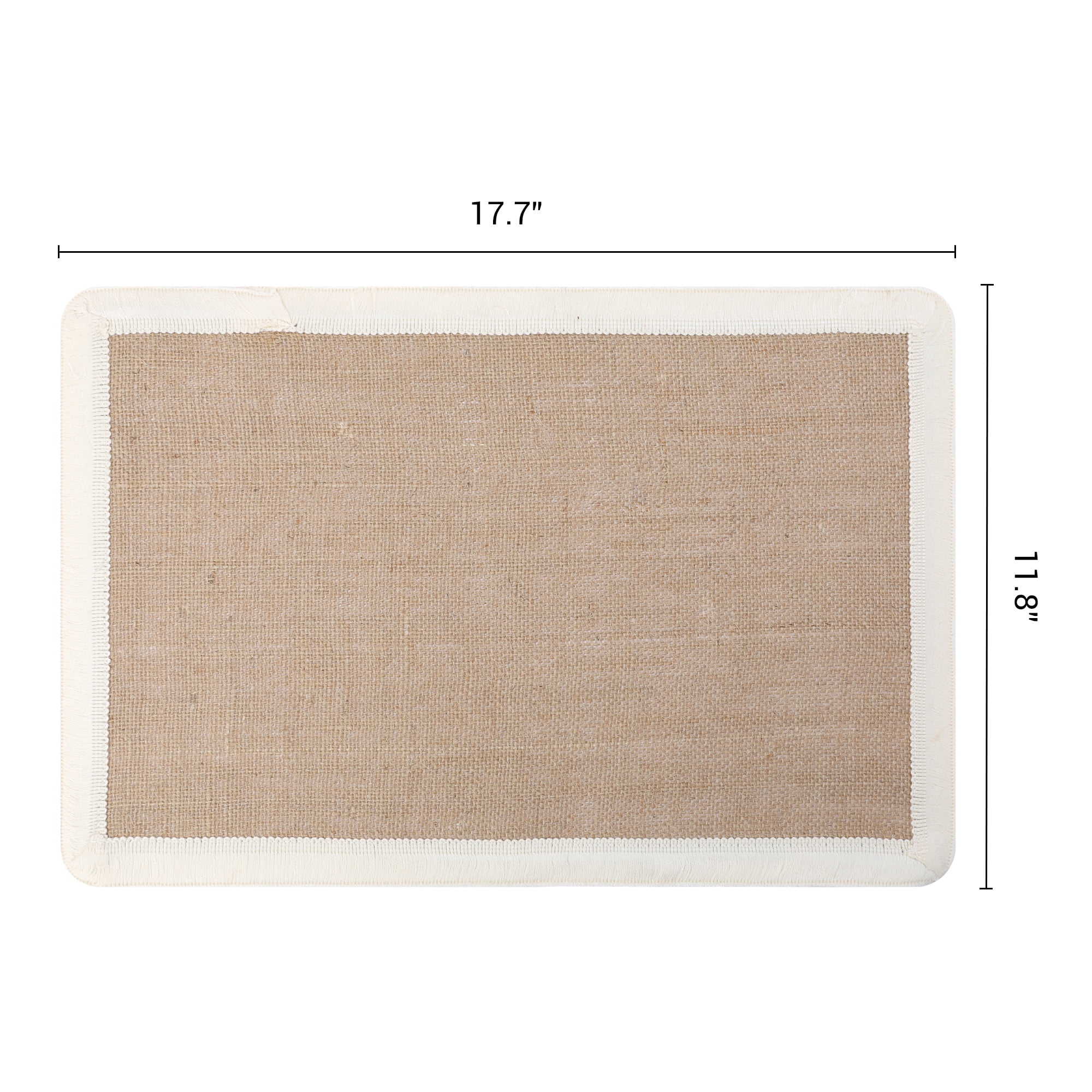 Unique Bargains Farmhouse Placemats 6pcs Jute Placemats White 17.7"x11.8"