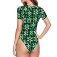 thumbnail image 4 of Easygdp Christmas Pattern At Buffalo Plaid Women's One-Piece Swimsuit Slim Fit Crew Neck Bodysuit Athletic Swimwear with Concealed Buckle - XX-Large, 4 of 9